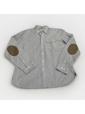 Vintage Brooks Brothers Long Sleeve Button Up Shirt Blue W/Elbow Pads Size XL